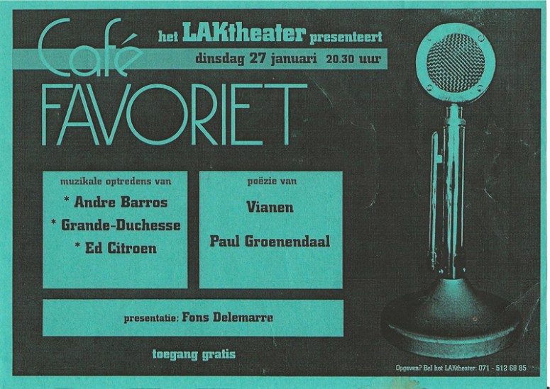 Affiche Café Favoriet 27 januari 2004